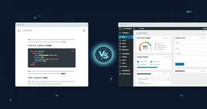 Ghost editor vs WordPress dashboard side by side comparison for technical blogging