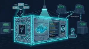 Fortified Docker container with seccomp filter, Falco owl monitoring, Trivy scanner, image signing, and chains of trust